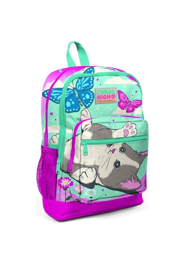 Coral High İlkokul Sırt Çantası ve Kalemlik Seti - Sevimli Kedi v