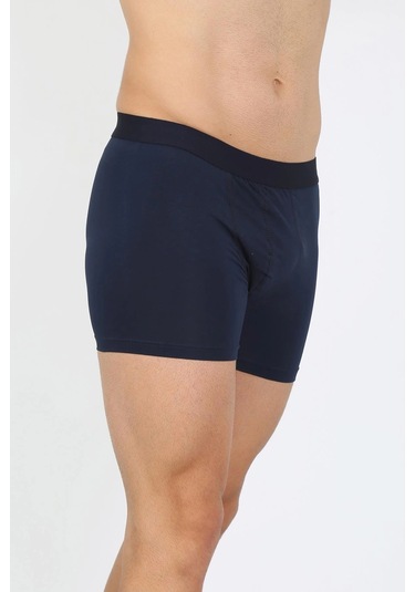 Giyim Erkek Pamuk Likralı Boxer Lacivert Lacivert