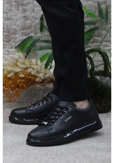 Pierre Cardin 62112 Siyah Ürün Hakiki Deri Sneaker Erkek Ayakkabı Siyah