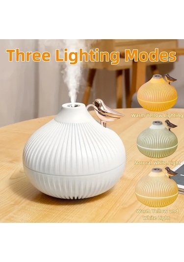 Techbloom 1 X 10 14 Oz Led Işık Soğuk Buhar Nemlendirici Usb Aromaterapi Difüzör Taşınabilir Mini Oda Nemlendirici White