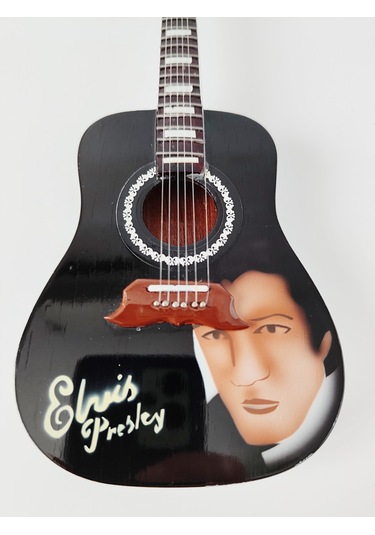 El Yapımı 1/4 Ölçek Minyatür Akustik Gitar Elvis Presley