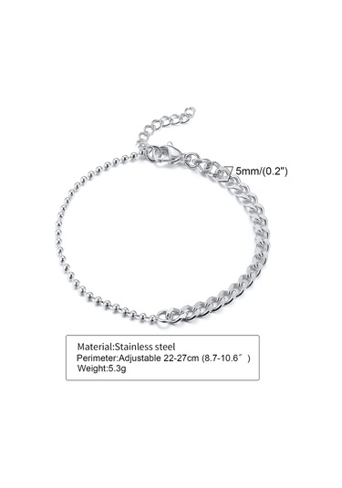 Mprainbow Paslanmaz Çelik Erkek Halhal - Çift Zincirli Erkek Bilekliği, Hediye Seçeneğiblack Gun Kaplama Black Gun Kaplama