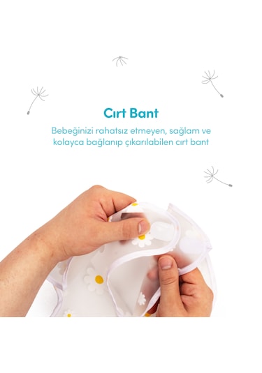 Sevi Bebe Büyük Cepli Eva Önlük Papatya Beyaz