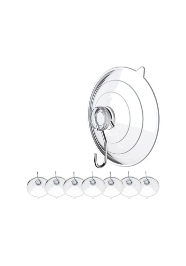 Shineyee 8 Adet Şeffaf Pvc Süksiyonlı Çekmeceler: Paslanmaz Çelik Kanca, 7 Lb Yük Taşıma, Kaldırılabilir, Mutfak/banyo Duvarı/cam Uygun, İz Olmadan Kurulum, Suya Dayanıklı Şeffaf