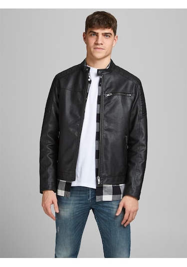 Jack & Jones JJerocky Jacket Noos Erkek Deri Mont Siyah