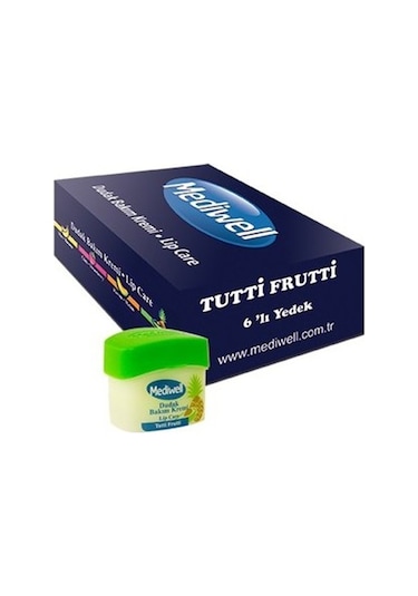 Mediwell Tutti Frutti Aromalı Dudak Bakım Kremi 6 Adet