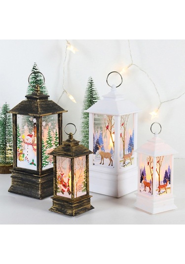 Shineyee Büyük Boy Kırmızı Noel Baba Figürü, Plastik Makyajlı Retro Lamba, Noel Dekorasyonu Ve Masaüstü Aydınlatıcı, 3 Aaa Pil Gereklidir Pil Dahil Değil Diğer