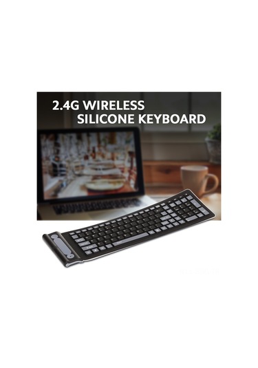Springsun Kablosuz 2.4g Silikon Katlanır Klavye - 107 Tuşlu Taşınabilir Bilgisayar Klavyesi