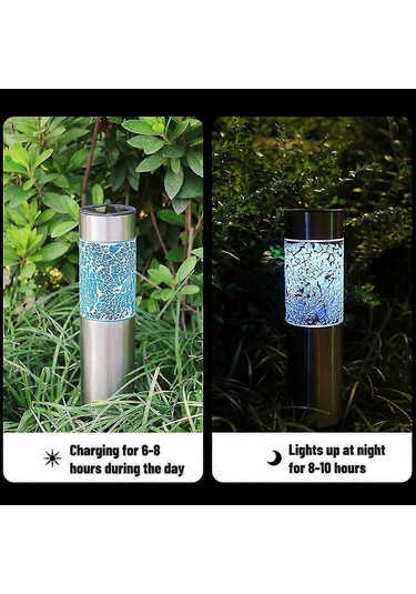 Silindir Çatlak Güneş Enerjili Çim Lambası Lı Sokak Gece Lam Çok Renkli