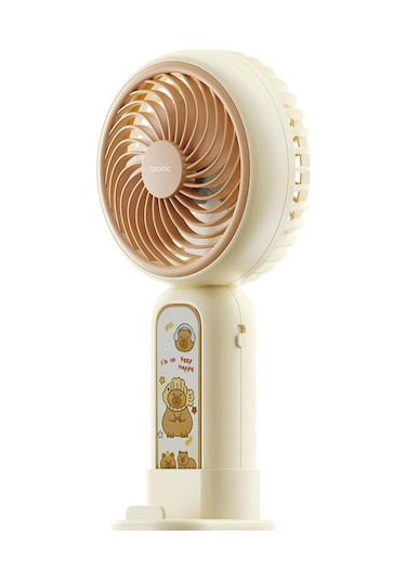 Asonic Afn20 Krem 250mah Dahili Pil Elde Taşınabilir Masaüstü Usb Fan Şarjlı Type-c Şarj 1 Adet