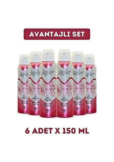 Jagler Classic Kadın Sprey Deodorant 6 x 150 ML