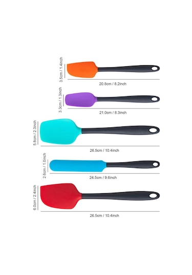 Mor & Siyah 1 Adet Renkli Silikon Spatula Seti Gıda Sınıfı Yapışmaz Isıya Dayanıklı Spatula Turner Mutfak Pişirme Pişirme Karıştırma Araçları
