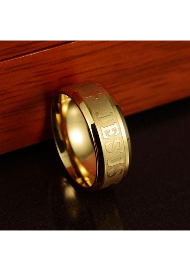 Siyah Serin Unisex Paslanmaz Çelik İsa Haç Hıristiyanlık Parmak Yüzük Band Takı Us 10 Siyah