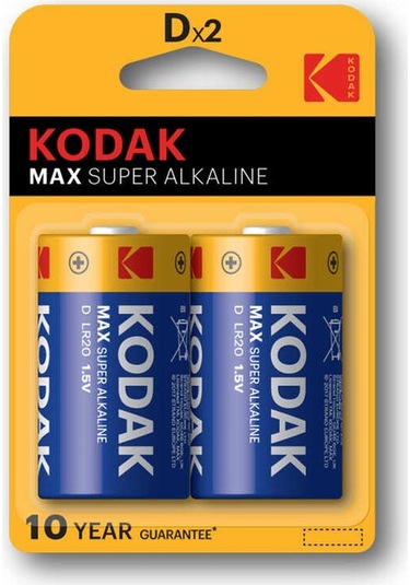 Kodak Max Super Alkalin Blister Büyük Boy D Pil 2'li