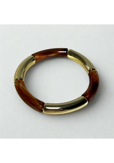 Kahverengi Gold Kemik Bileklik 2'li Gold