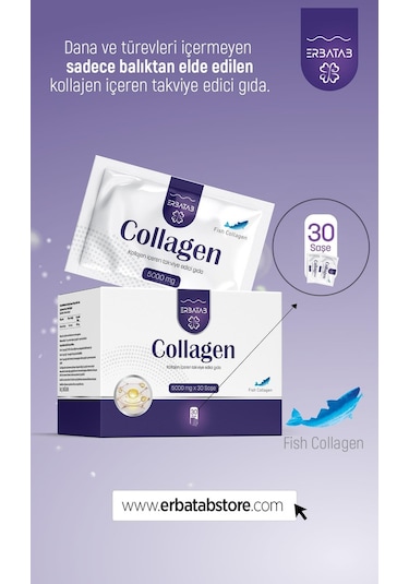 Erbatab Hidrolize Kollajen 5000 Mg 30 Saşe