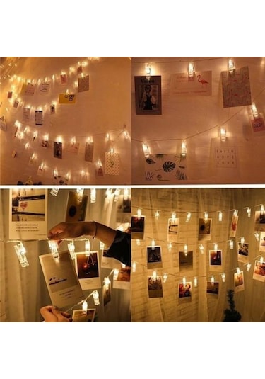 Nettenevime Led Mandal Işıklı Fotoğraf Mandalı 20 Li