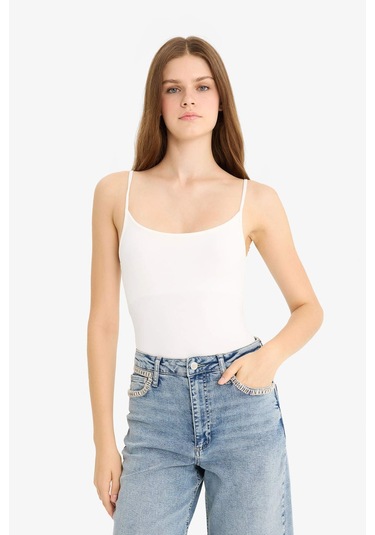 Defacto İnce Askılı Basic Düz Çıtçıtlı Body F9522ax25auwt32 Beyaz-wt32
