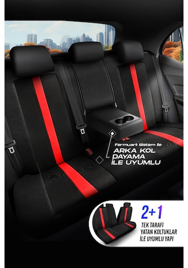 Panda Kapadokya Serisi Jakar Kumaş Oto Koltuk Kılıfı - Tam Set