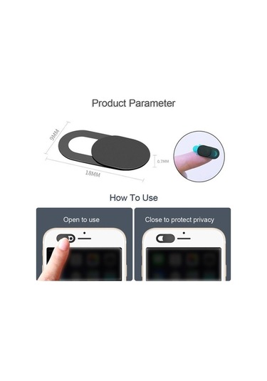 Flybuy 6 Adet Siyah Kamera Koruma Kapakları, Telofon/tablet/dizüstü Uyumlu, Kolay Açma-kapama