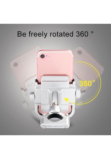 Sones Motosiklet Gidon Alüminyum Alaşımlı Telefon Braketi, 4-6 İnç Cihaz İçin Uygun Siyah