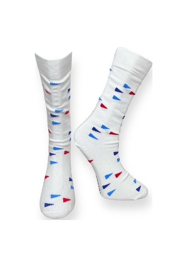 3'lü Unısex Geometrik Ve Soyut Tasarımlı Esnek Nem Alabilen Pamuklu Spor Soket Çoraplar Çok Renkli