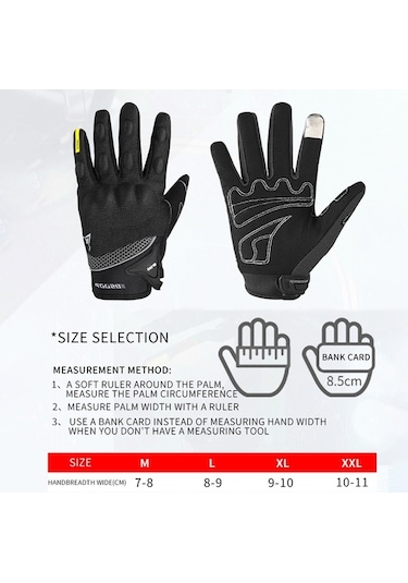 Pazly Bsddp Motosiklet Eldiveni - Kaymaz, Dokunmatik Ekran Uyumlu, Gece Reflektörlü Eldiven