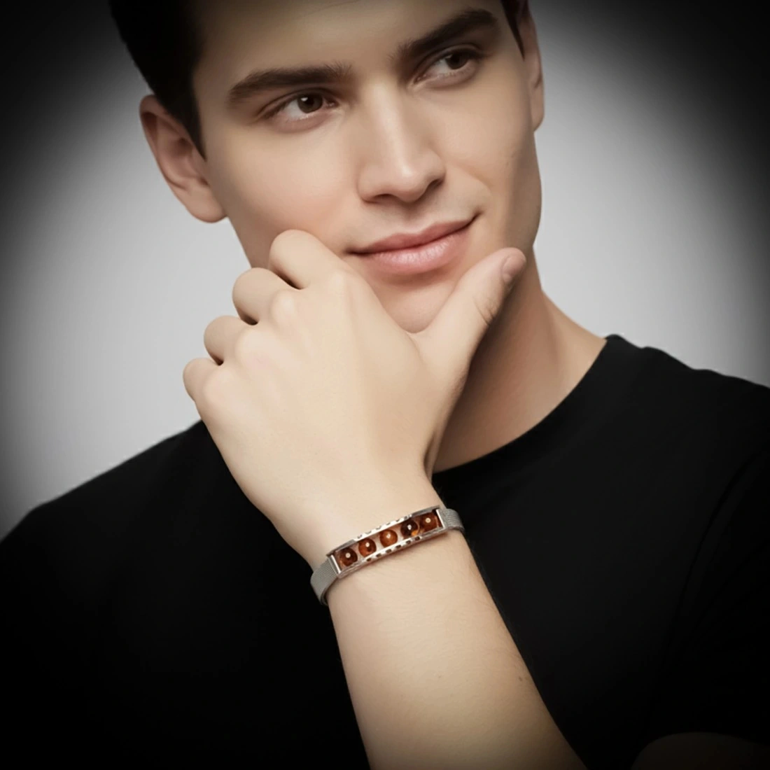 Moncuk Design Kaplan Gözü Taşı Ve Paslanmaz Çelik Bileklik 33512b23d4 Çok Renkli