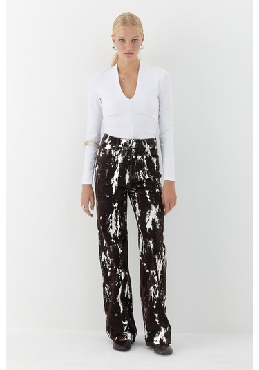 V Yaka Uzun Kollu Body Beyaz Beyaz