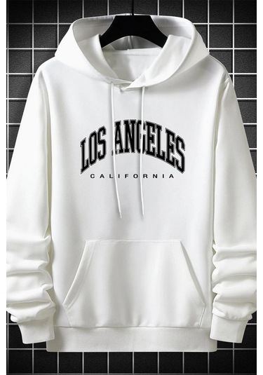 Los Angles Baskılı Sweatshirt Beyaz