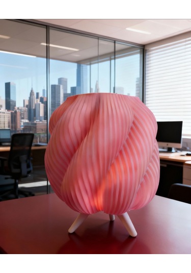 Dekoratif Modern Tasarımı İle Pembe Renk Abajur Ev, Cafe, Restorant Otel Pembe