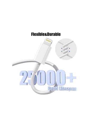 Willowhaven 1 Adet 20w Usb C - Lightning Hızlı Şarj Kablosu 6.6ft Beyaz İphone Uyumlu İpad Uyumlu