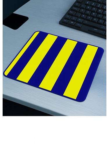 Sarı Lacivert Mouse Pad Kaydırmaz Dikişli Mousepad