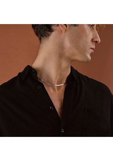 925 Ayar Gümüş Balık Sırtı Zincir Unısex Kolye Gümüş