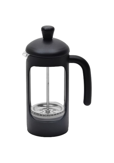 French Press 350 ML Siyah Çerçeveli Kahve Çay Filtre Demlik Siyah