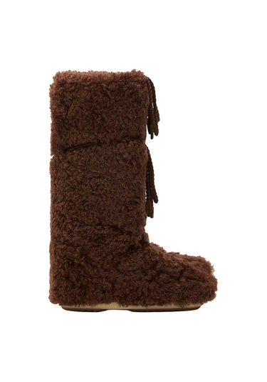 M010-dark Brown Bot Kadın 80d1403070 Moon Boot Icon Curly Extra 35-41 Kahverengi