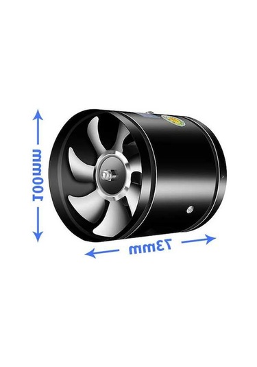 Didadodo Sessiz 4/6/8 İnç Hava Temizleyici Fan - Mutfak, Banyo, Restoranlar İçin Siyah Siyah