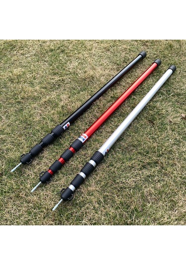 Lemestar Alüminyum Çelik Güneşlik Çadır Çubuğu 280cm - 4 Bölümlü Genişletilebilir, 0.9m İçinde Saklanabilir, 600g, Kırmızı Tek Adet Kırmızı