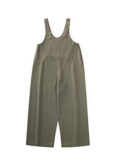 Cigit Roba Komple Nakışlı Keten Salopet 2-7 Yaş Haki Yeşil Haki