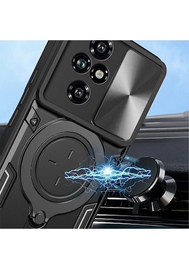 360 Dönen Metal Manyetik Araç Tutucu Zırh Telefon Kılıfı Onur 90 50 200 X9a Red For Honor X6 4g Red