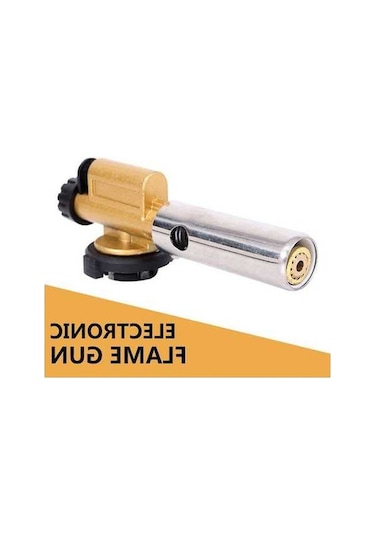 Createtech Elektronik Ateşleme Bakır Alev Bütan Gaz Brülörü Tabancası, Kamp Piknik Barbekü Kaynak Ekipmanları Çok Renkli