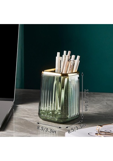 Lüks Makyaj Organizatörler Masaüstü Kozmetik Fırça Saklama Kutusu Ofis Kalem Kutusu Makyaj Fırçaları Organizatör Ruj Çeşitli Eşyalar Tutucu Yeşil