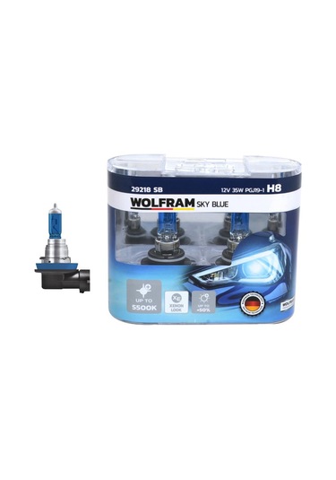 Wolfram Ampul 12v H8 35 Pgj19-1 Sky Blue Beyaz Işık IS00-WOLFRAM 29218 SB