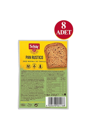 Schar Glutensiz Rustico Lifli Ekmek 8 x 250 G