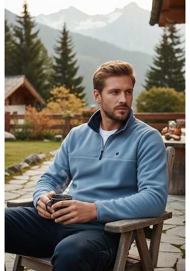 Buratti Slim Fit Anti-Pilling Tüylenme Yapmayan Bato Yaka Kışlık Şardonlu Erkek Polar 5906001 Açık Mavi Buratti Slim Fit Anti-Pilling Tüylenme Yapmayan Bato Yaka Kışlık Şardonlu Erkek Polar 5906001 Açık Mavi