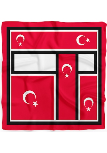Türk Bayrağı Desen 55x55cm Bandana/fular Çok Renkli