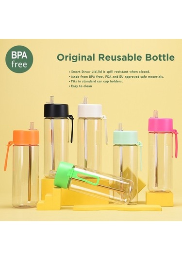 Pipetli 740ml Taşınabilir Su Şişesi, Tritan Şeffaf Su Şişesi, Açık Hava Etkinliklerine Uygun, Seyahat Fitness M5fd9s Diğer