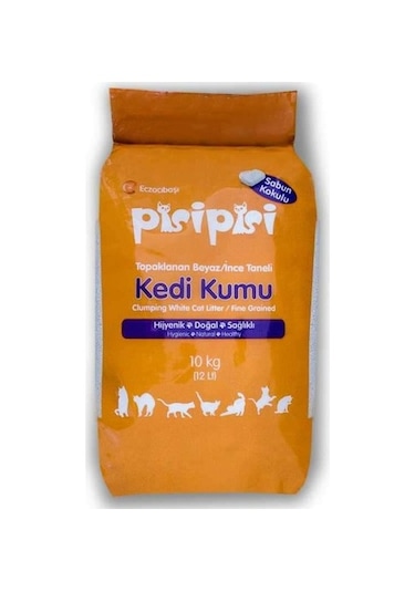 Pisi Pisi Sabun Kokulu Topaklaşan İnce Taneli Kedi Kumu 10 KG