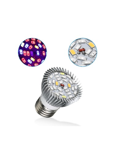 Youtek E27 28w Tam Spektrum Led Bitki Işık Lambası - İç Mekan Fidanlama Ve Çiçek Bakımı İçin Geliştirme Lambası