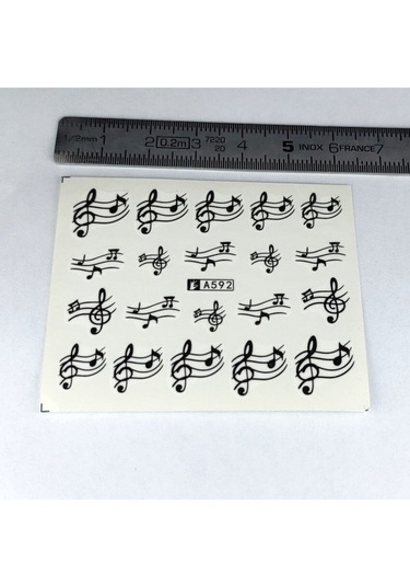 Müzik Nota Sol Anahtarı Tırnak Süsleme Dövmesi Vinil Sticker Çoklu Dövme Etiket 6x5.5cm